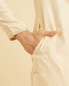 Manyavar Men Flaunting Beige Elegance Kurta Pajama