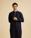 Manyavar Men Regal Dark Blue Kurta Pajama Set