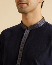 Manyavar Men Regal Dark Blue Kurta Pajama Set