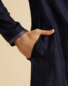 Manyavar Men Regal Dark Blue Kurta Pajama Set