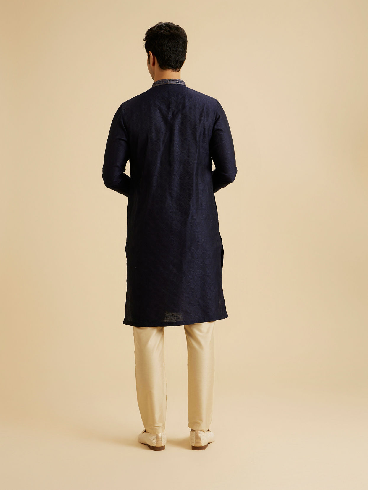 Manyavar Men Regal Dark Blue Kurta Pajama Set