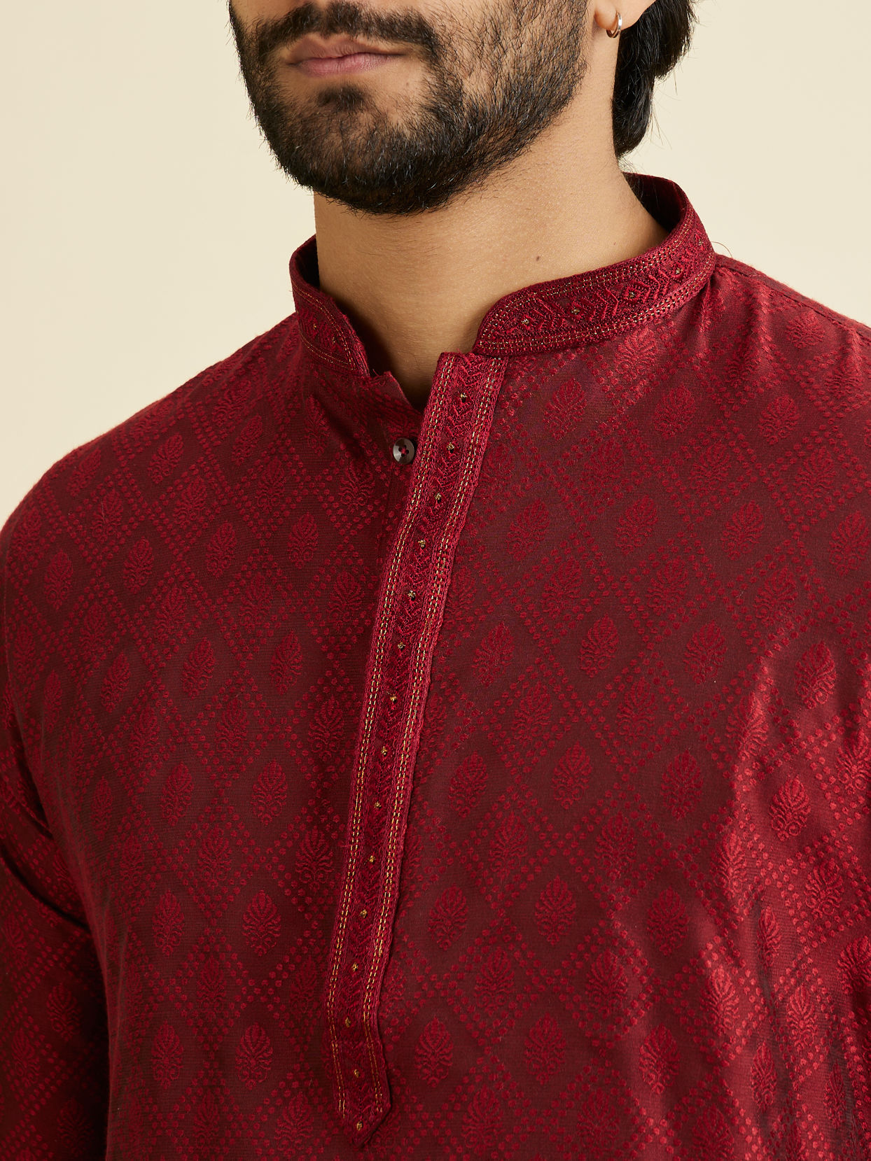 Manyavar Men Maroon Allure Kurta Pajama