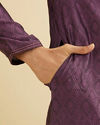 Manyavar Men Dewberry Purple Diamond Patterned Kurta Set