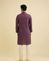 Manyavar Men Dewberry Purple Diamond Patterned Kurta Set