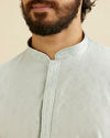 Manyavar Men Ice Blue Diamond Patterned Kurta Set
