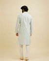 Manyavar Men Ice Blue Diamond Patterned Kurta Set