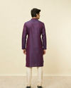 alt message - Manyavar Men Mulberry Self Patterned Kurta Set image number 5