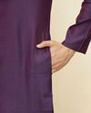 Manyavar Men Mulberry Self Patterned Kurta Set