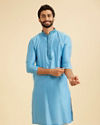 Manyavar Men Light Blue Elegance Kurta Pajama