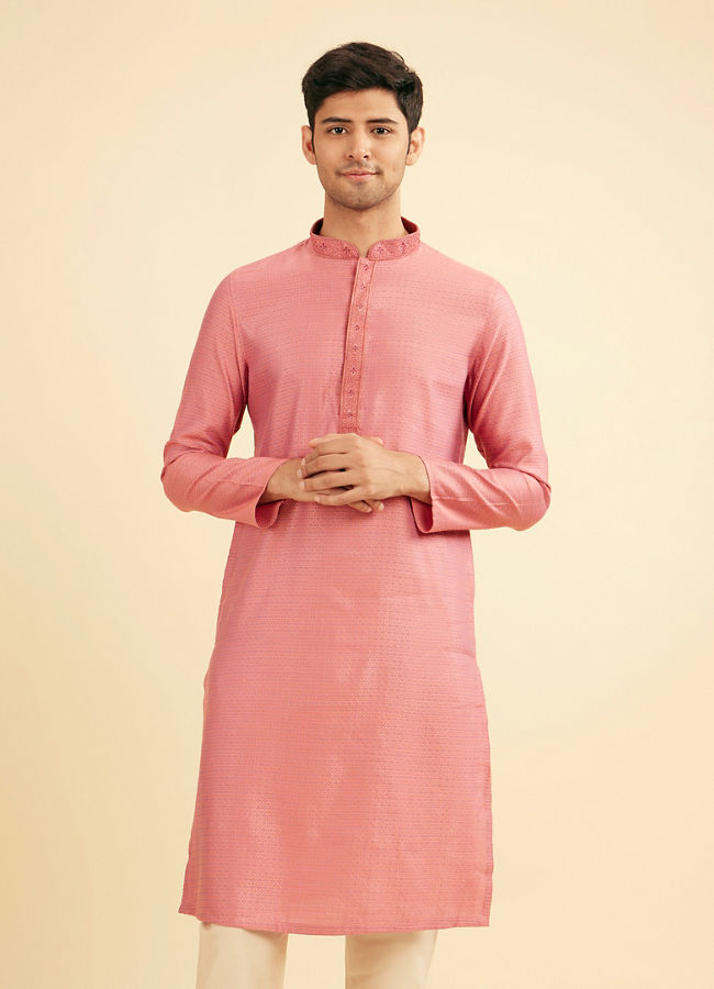 Manyavar Men Dusty Pink Charm Kurta Pajama