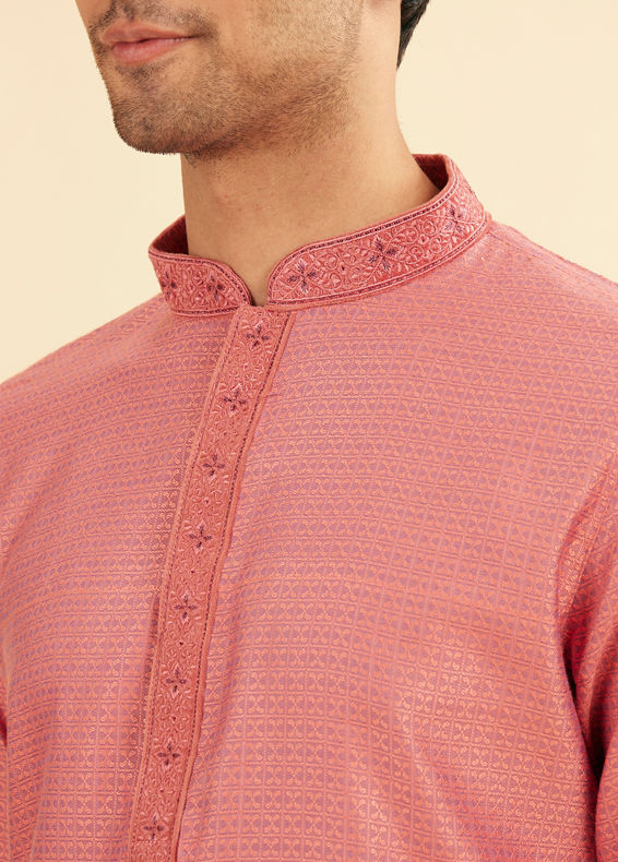 Manyavar Men Dusty Pink Charm Kurta Pajama