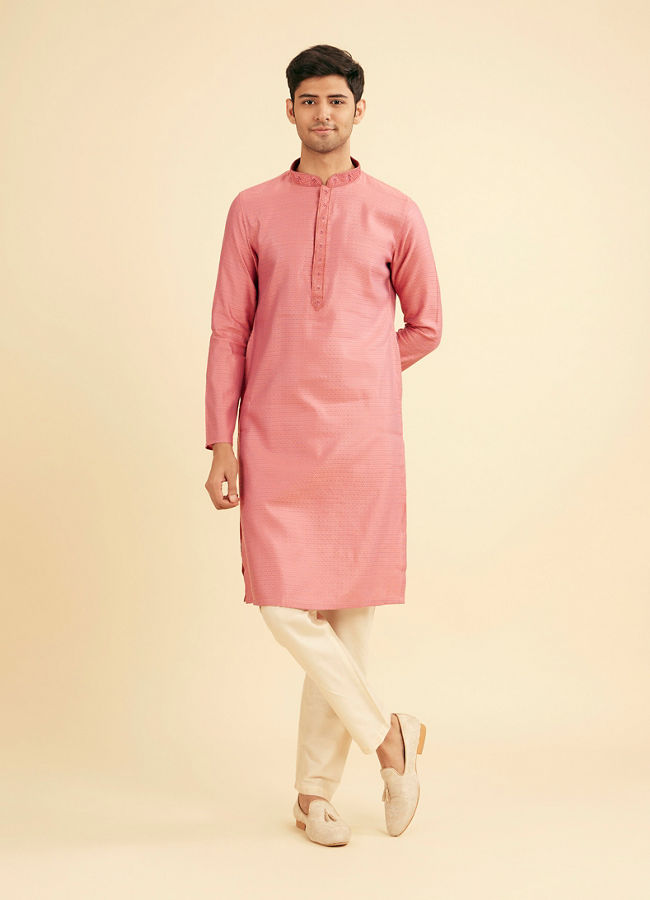 Manyavar Men Dusty Pink Charm Kurta Pajama