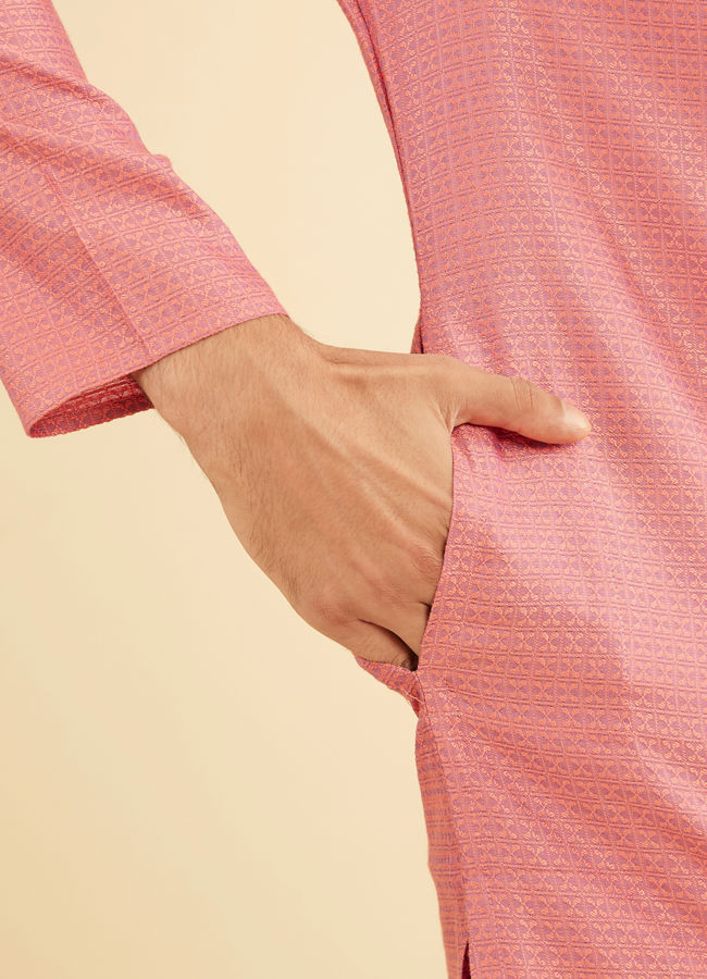 Manyavar Men Dusty Pink Charm Kurta Pajama
