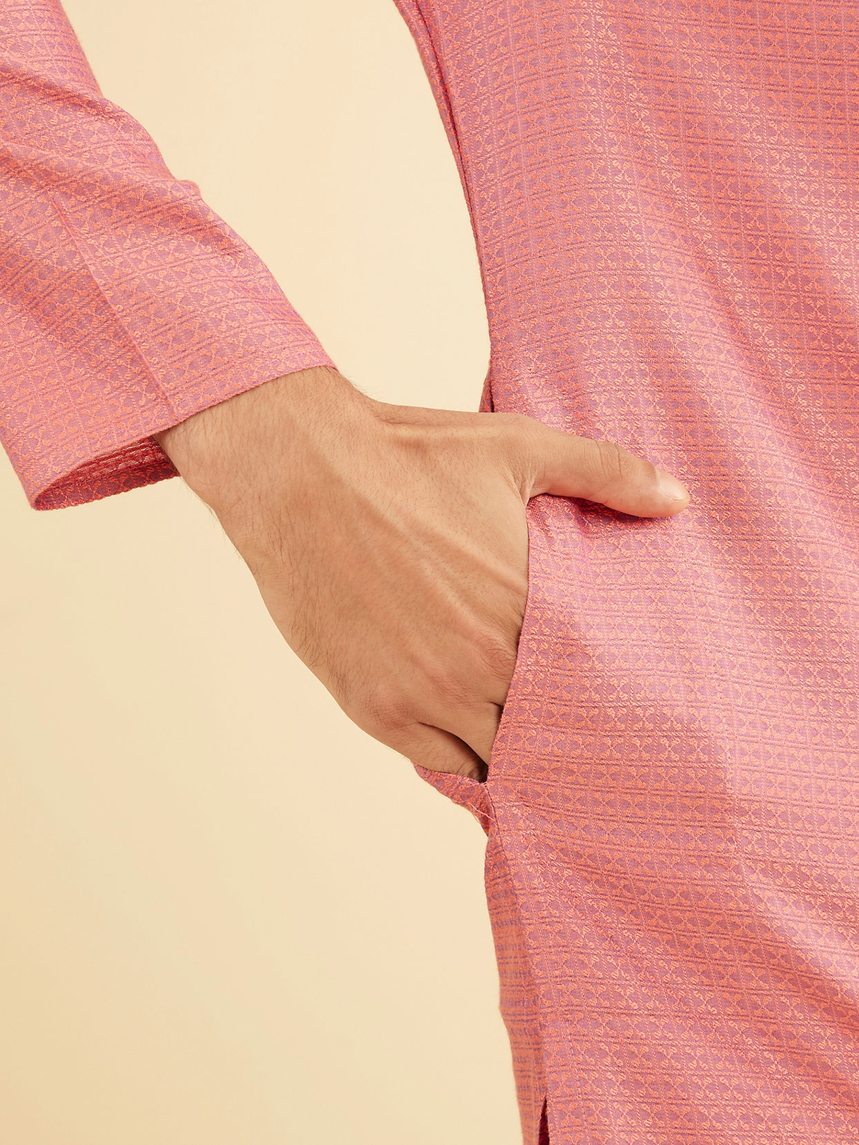 Manyavar Men Dusty Pink Charm Kurta Pajama