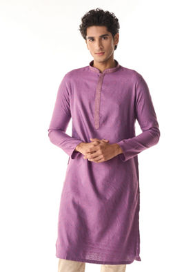 Manyavar Men Regal Purple Kurta Pajama Fiesta