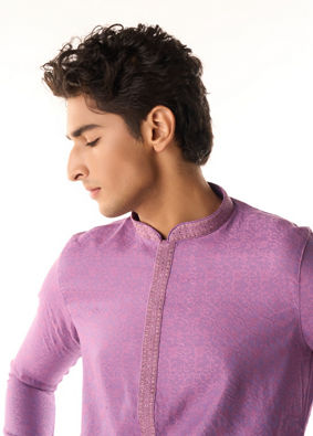 Manyavar Men Regal Purple Kurta Pajama Fiesta