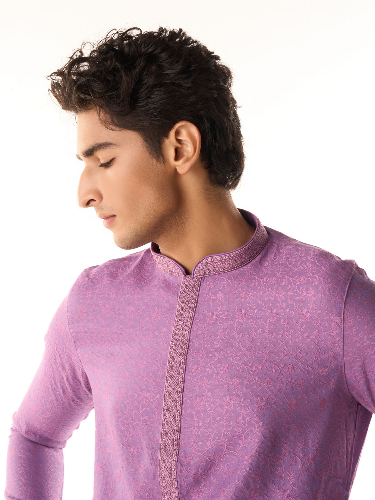 Manyavar Men Regal Purple Kurta Pajama Fiesta
