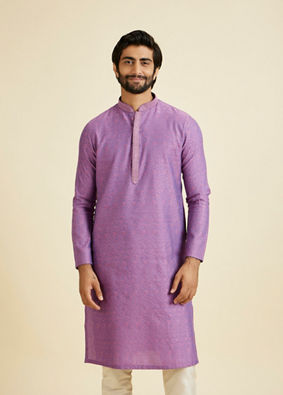 Manyavar Men Regal Purple Kurta Pajama Fiesta