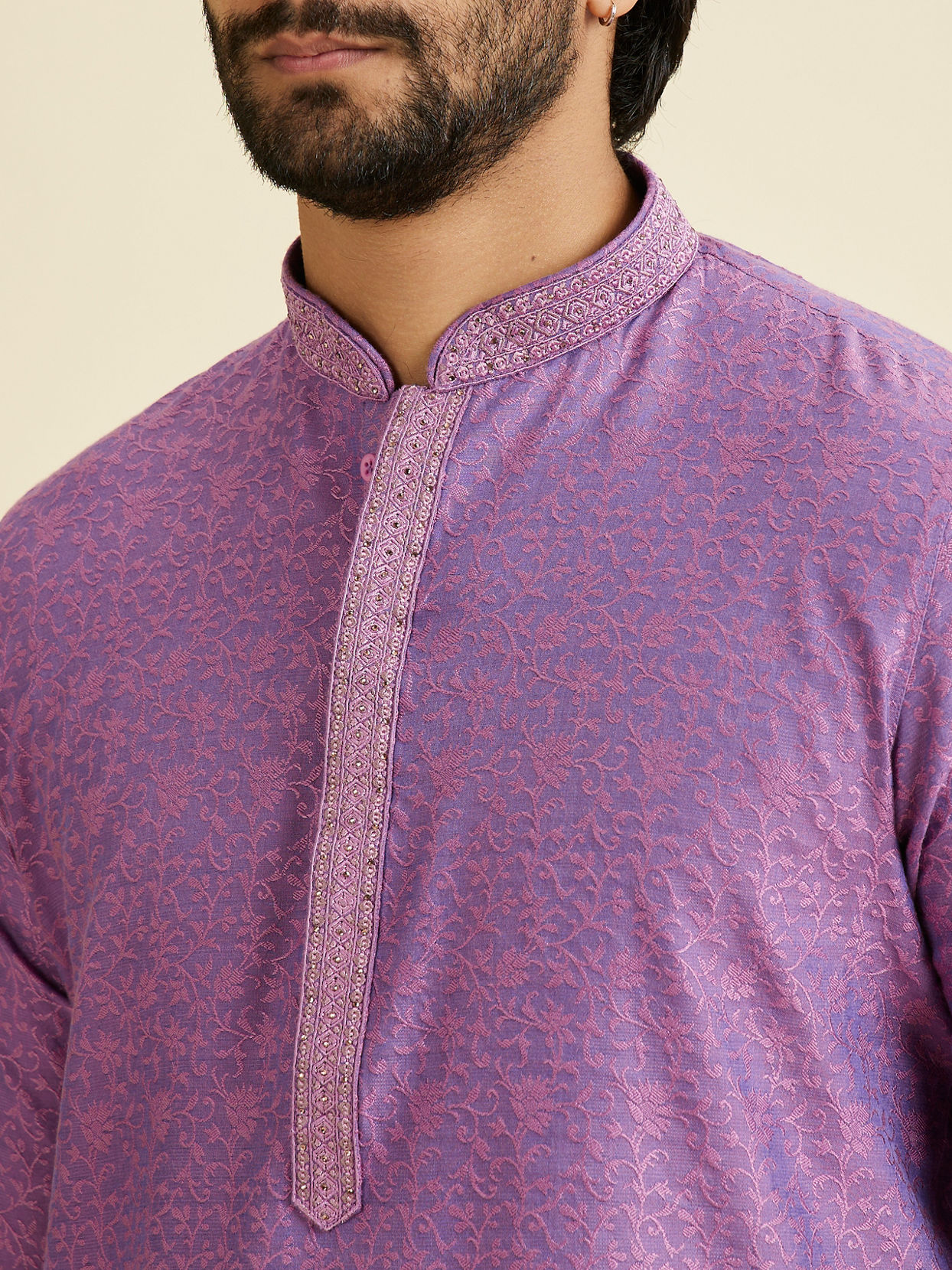 Manyavar Men Regal Purple Kurta Pajama Fiesta