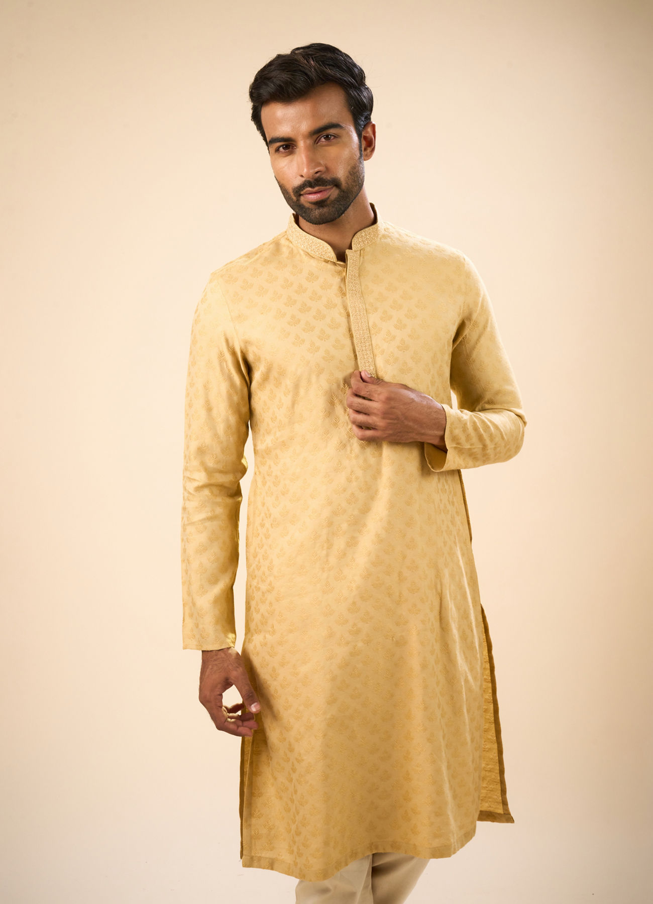 Manyavar Men Fawn Elegance Kurta Pajama