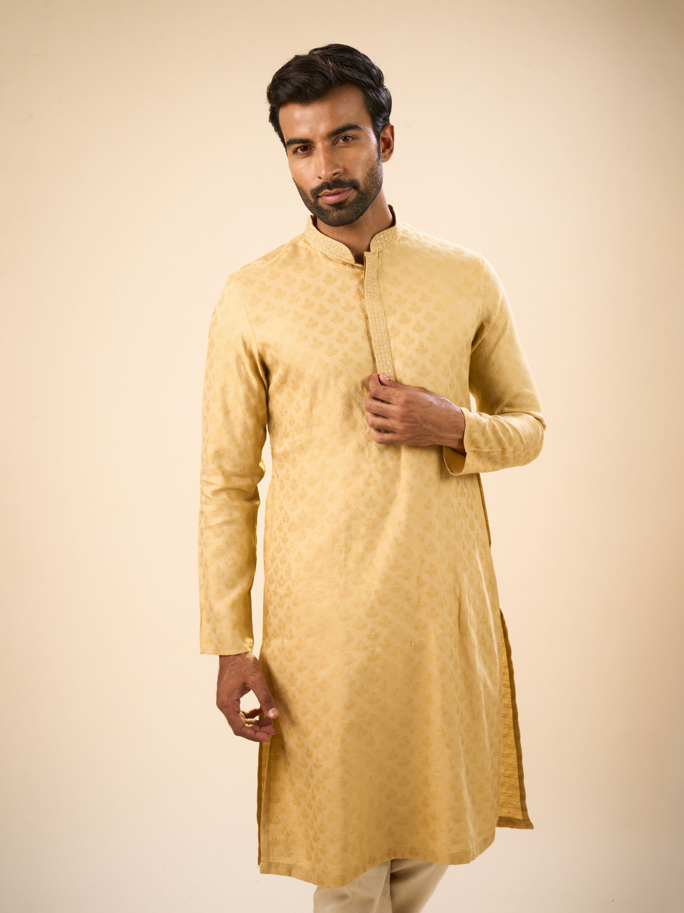 Manyavar Men Fawn Elegance Kurta Pajama
