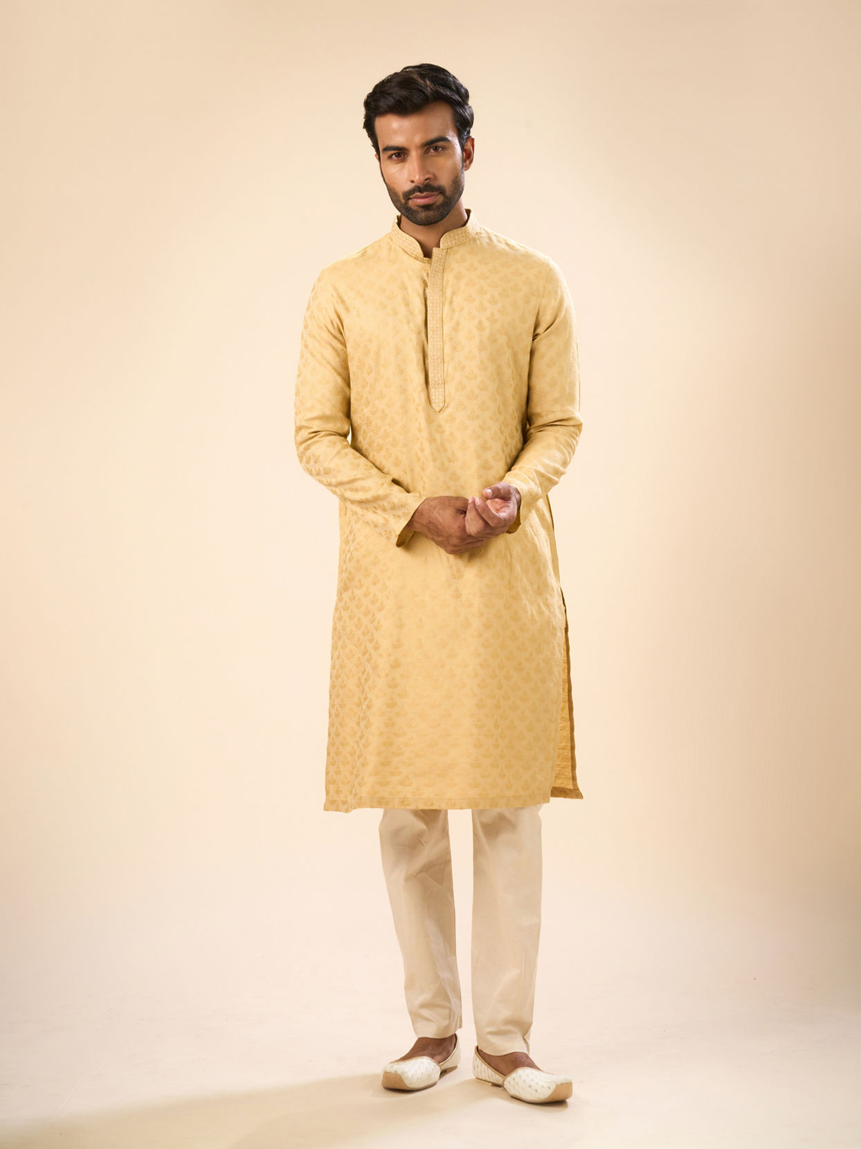 Manyavar Men Fawn Elegance Kurta Pajama
