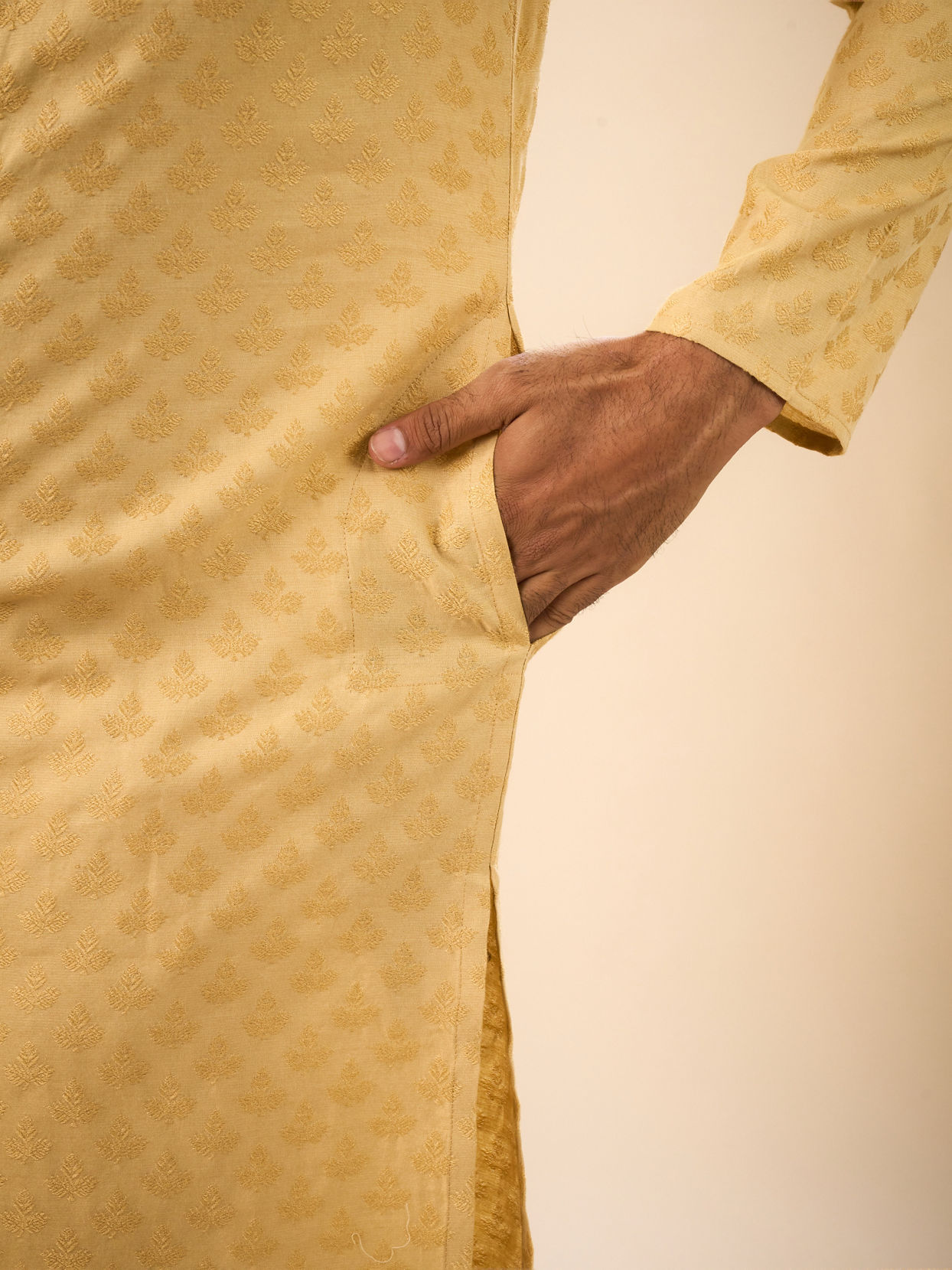 Manyavar Men Fawn Elegance Kurta Pajama