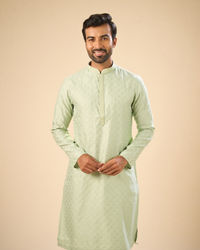Manyavar Men Elegant Emerald Green Kurta Pajama