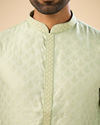 Manyavar Men Elegant Emerald Green Kurta Pajama
