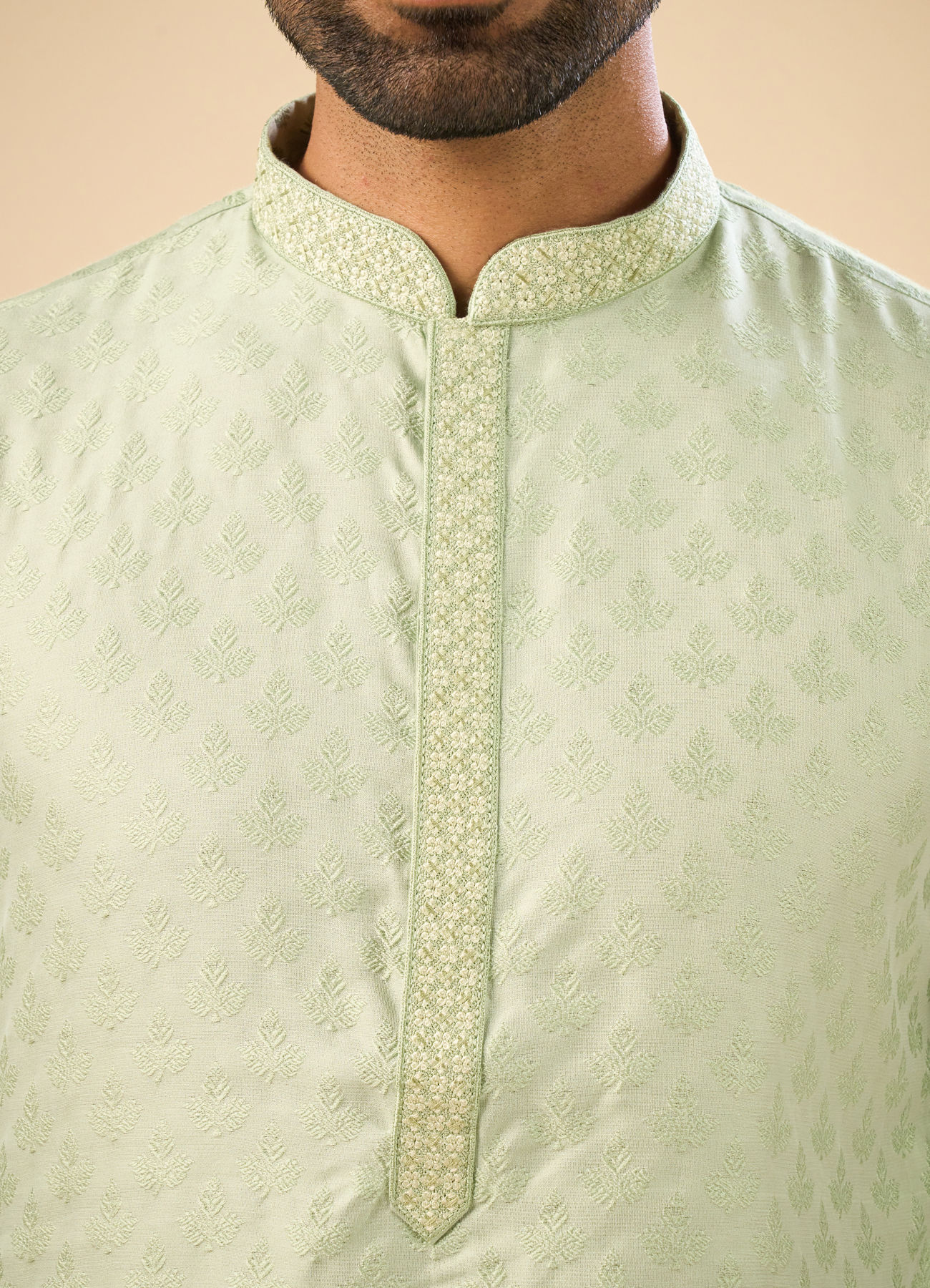 Manyavar Men Elegant Emerald Green Kurta Pajama