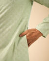 Manyavar Men Elegant Emerald Green Kurta Pajama