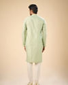 Manyavar Men Elegant Emerald Green Kurta Pajama
