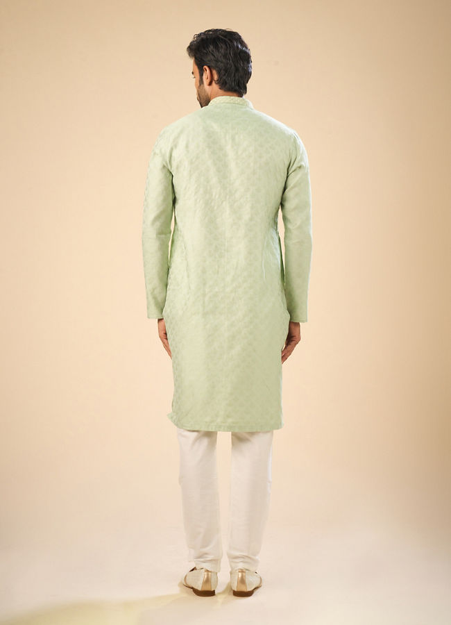 Manyavar Men Elegant Emerald Green Kurta Pajama