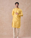 Manyavar Men Elegant Yellow Kurta Pajama Set