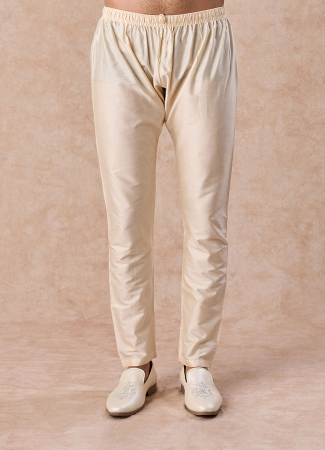 Manyavar Men Elegant Yellow Kurta Pajama Set