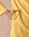 Manyavar Men Elegant Yellow Kurta Pajama Set