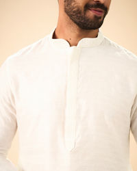 Manyavar Men Elegance Warm White Kurta Pajama