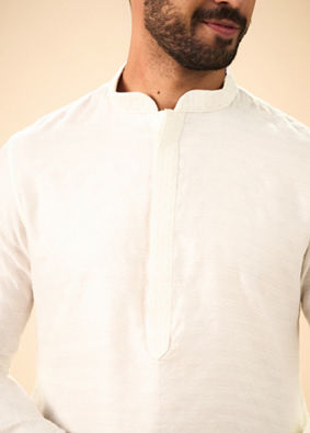 Manyavar Men Elegance Warm White Kurta Pajama