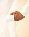 Manyavar Men Elegance Warm White Kurta Pajama