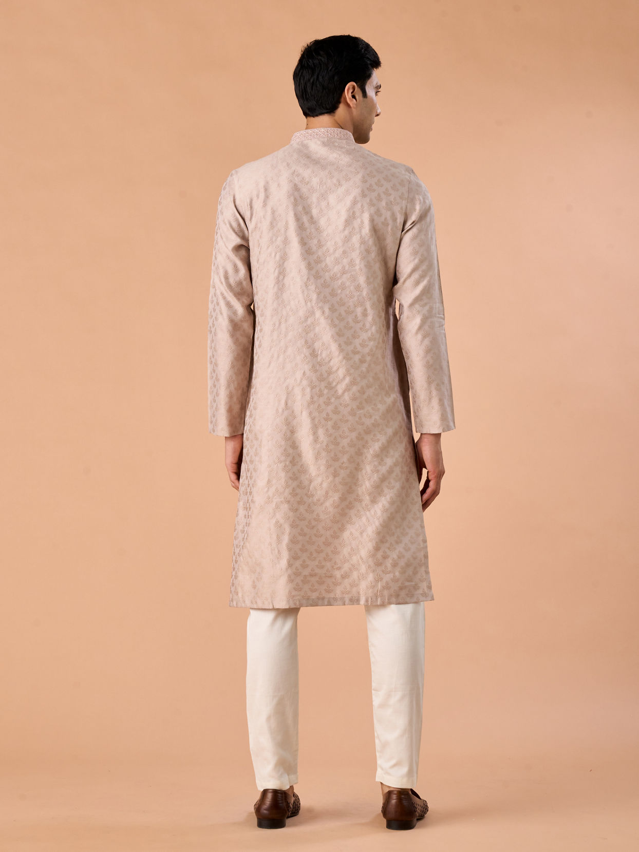 Manyavar Men Beige Elegance Kurta Pajama