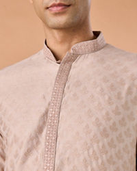Manyavar Men Beige Elegance Kurta Pajama