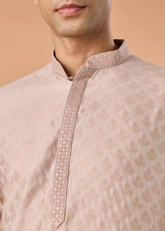 Manyavar Men Beige Elegance Kurta Pajama