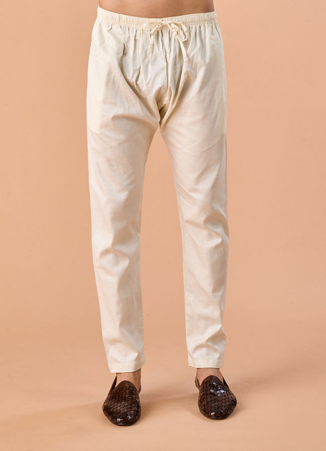 Manyavar Men Beige Elegance Kurta Pajama