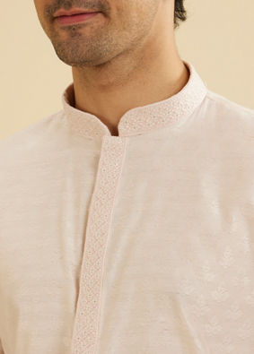 Manyavar Men Peach Essence Kurta Pajama image number 1