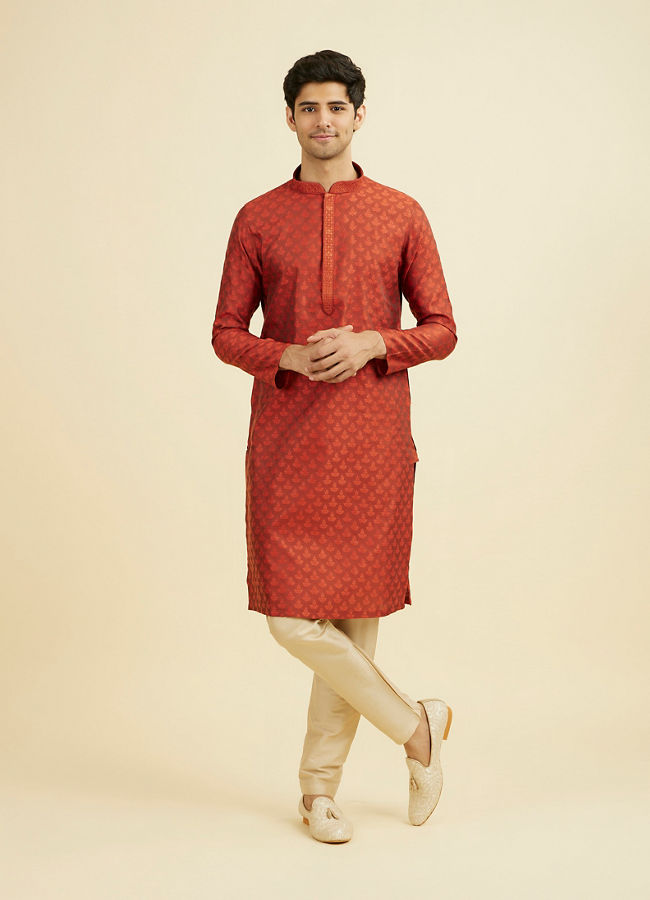 Manyavar Men Rust Splendor Kurta Pajama
