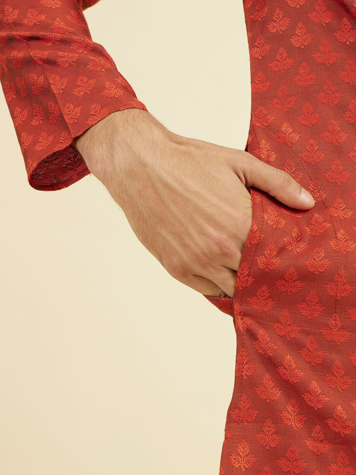 Manyavar Men Rust Splendor Kurta Pajama