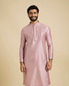 Manyavar Men Elegant Pink Ensemble Kurta Pajama image number 0