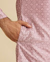 Manyavar Men Rose Quartz Pink Moroccan Patterned Kurta Set