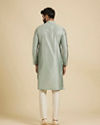 Manyavar Men Soft Green Moroccan Patterned Kurta Set