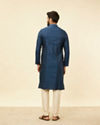 Manyavar Men Violet Blue Jaal Patterned Kurta Set